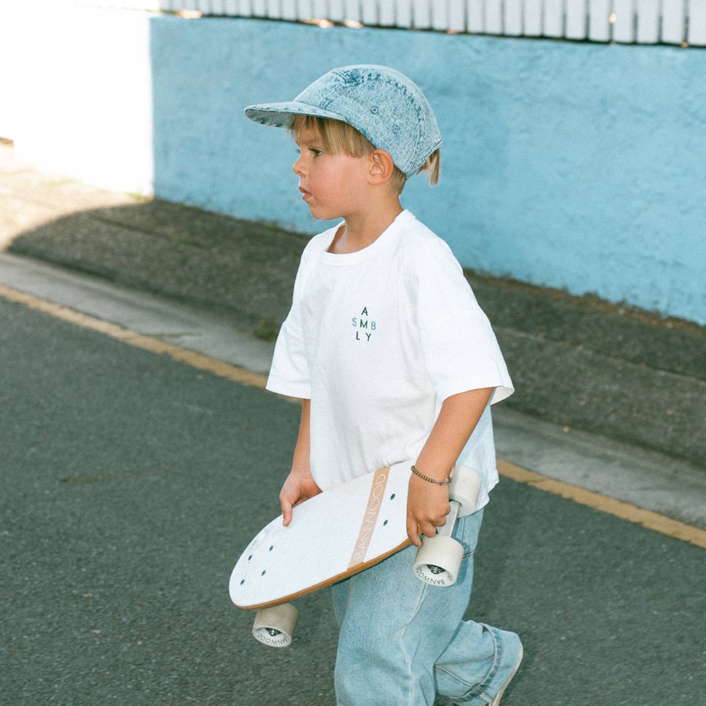 Gorra de cinco paneles lavada Banwood - Denim
