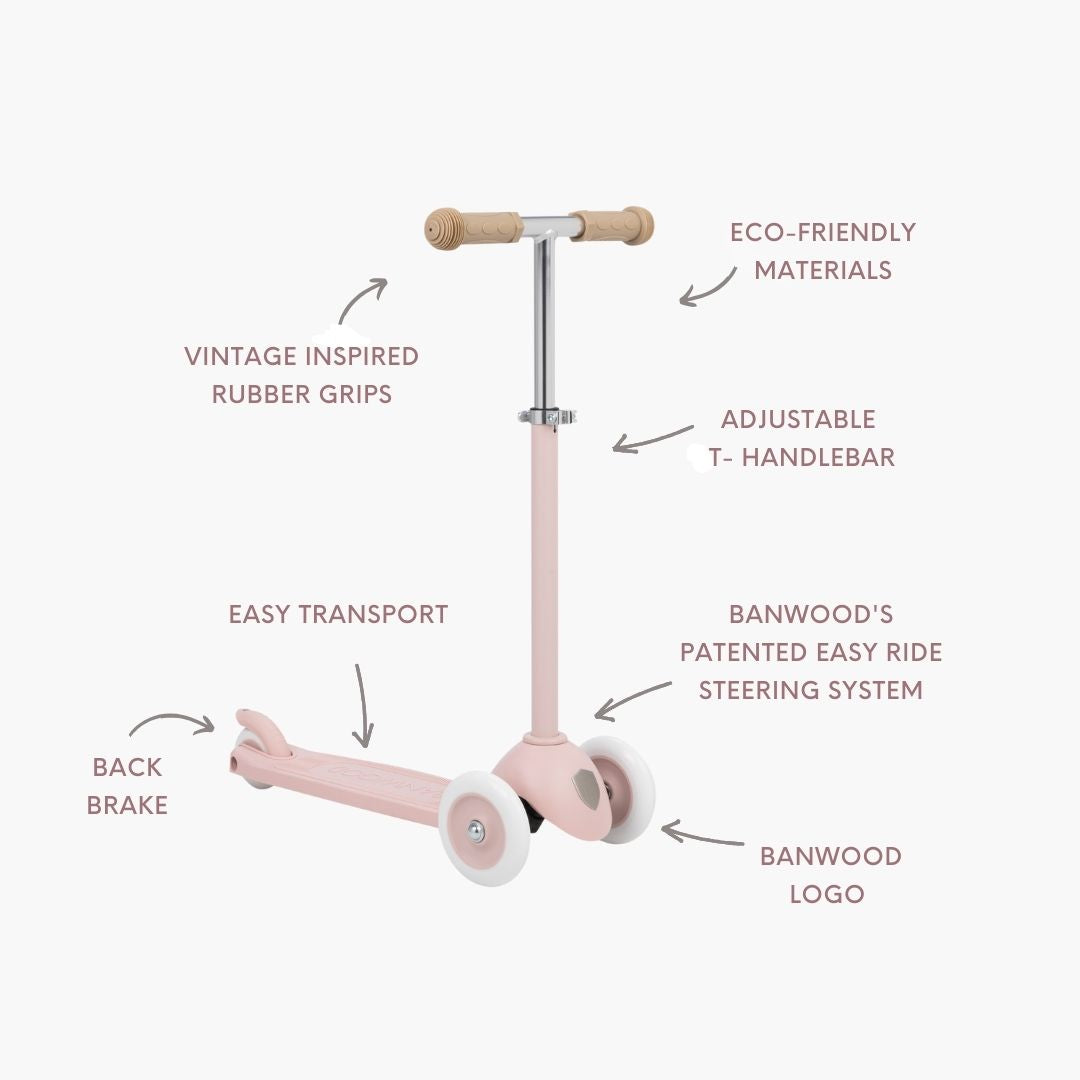 PATINETE ECOLÓGICO BANWOOD ROSA DESVANECIDO