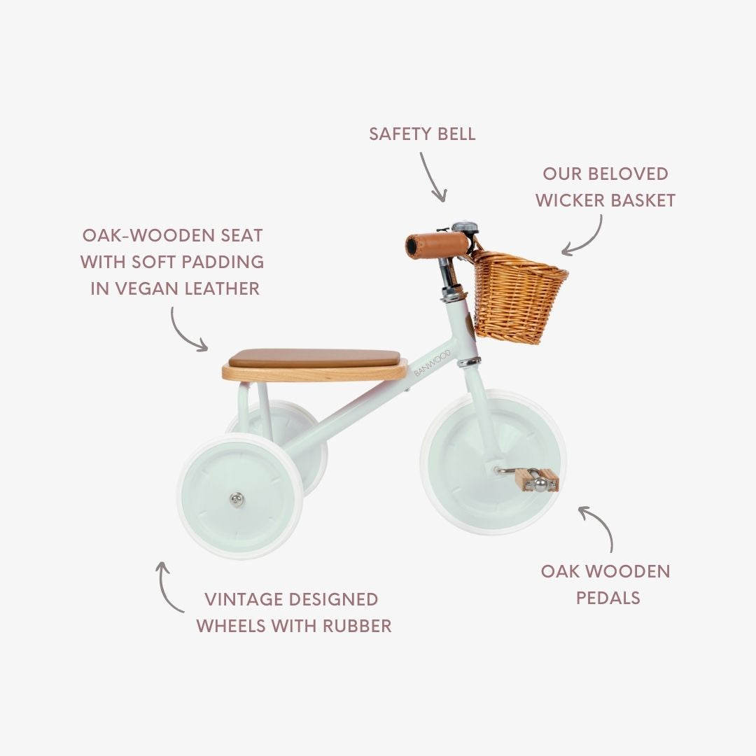 Tricycle vintage - Menthe pâle