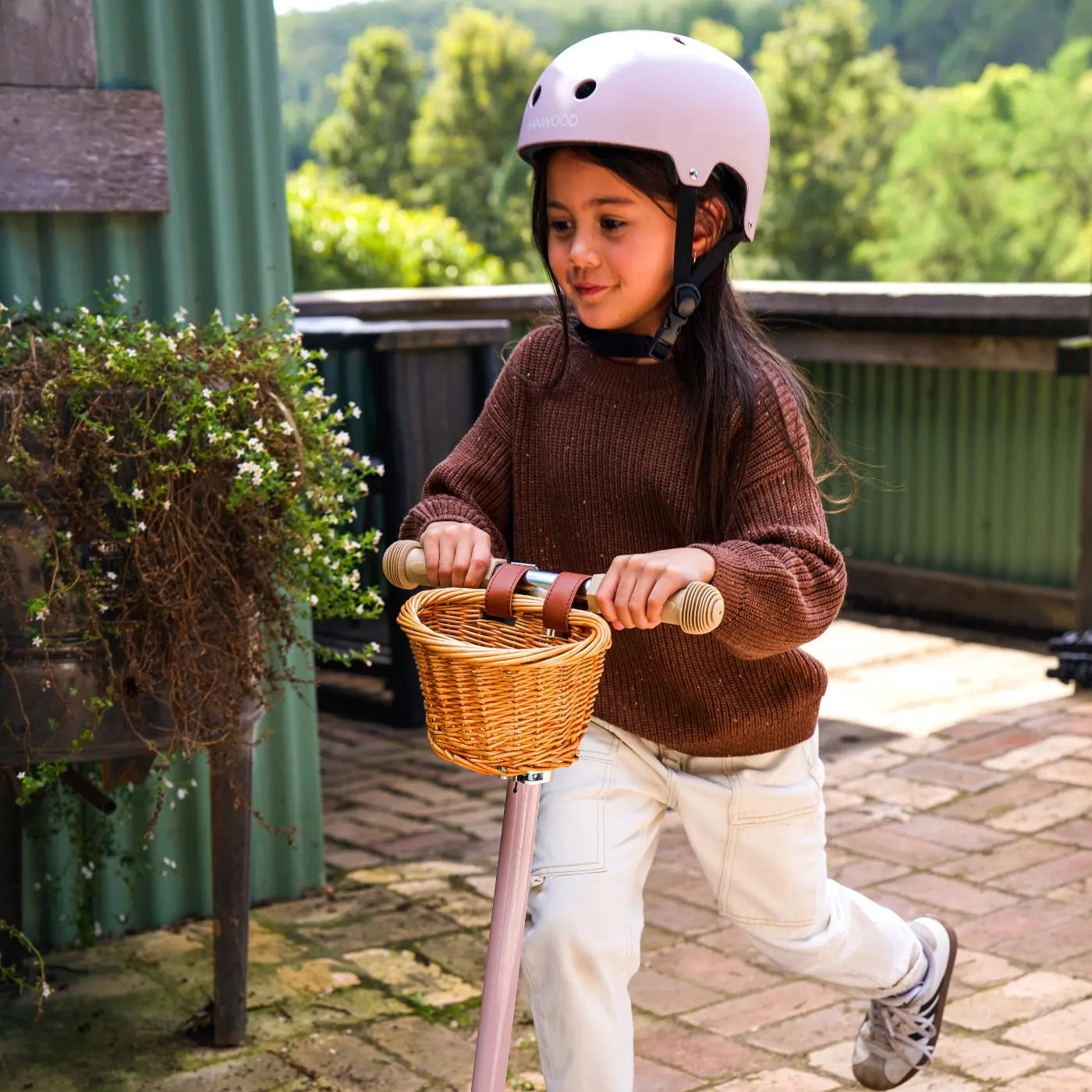 Casco infantil dusty pink mate